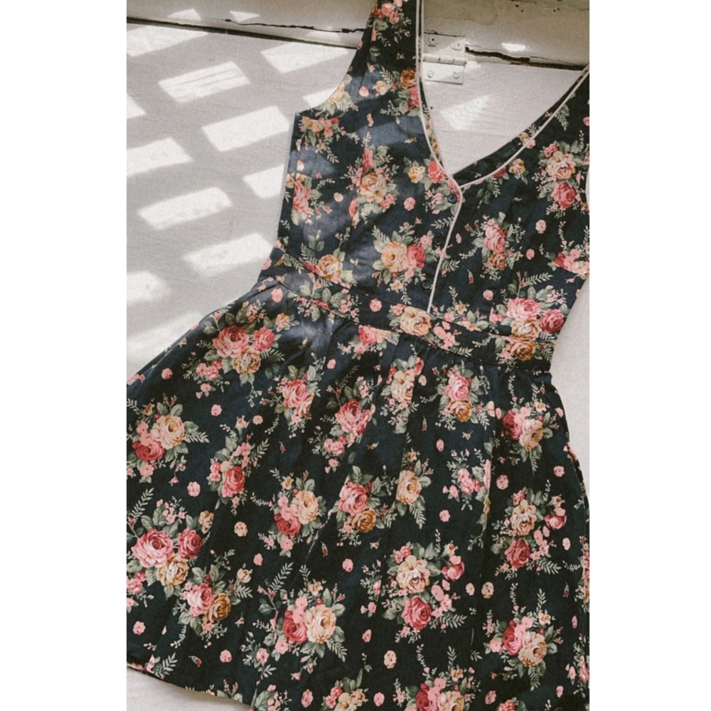 Urban Outfitters black floral sun dress